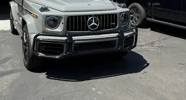Mercedes G-Class SUV positioned for windshield replacement
